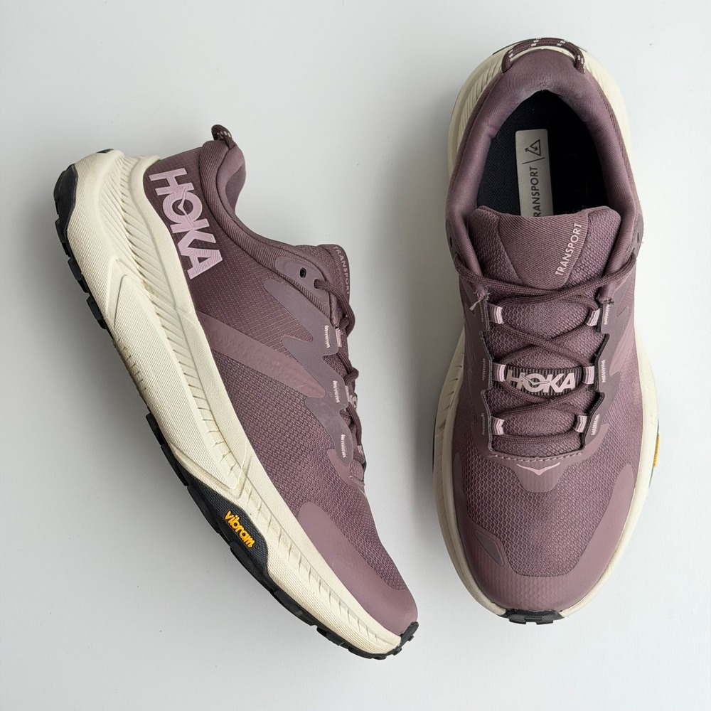 Hoka Transport Women 8.5 Purple Waterproof Comfort Walking Shoes Vibram Cordura